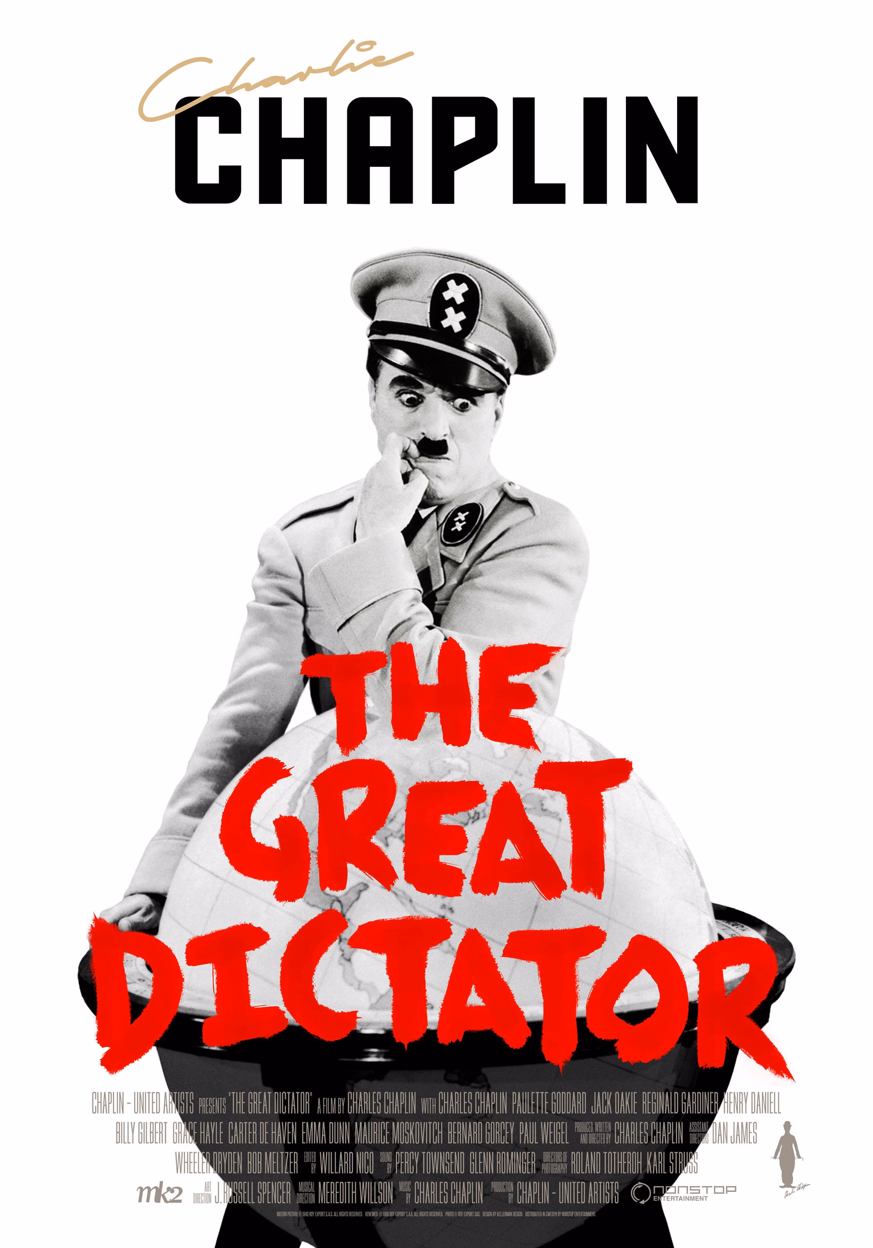The Great Dictator (1940) Charlie Chaplin, movie poster, English