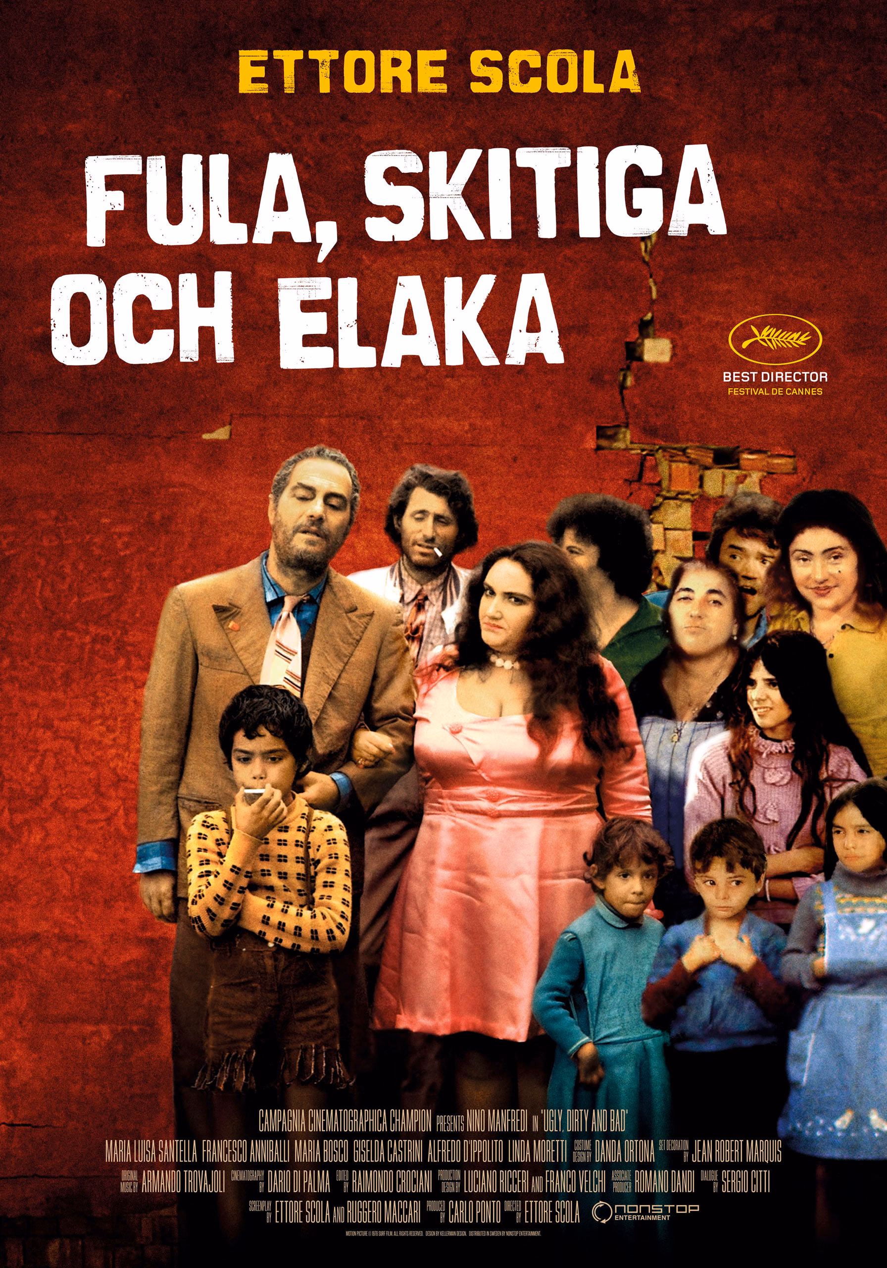 Ugly, Dirty and Bad (1976) Ettore Scola, movie poster, Swedish